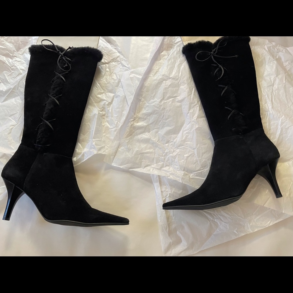 Ralph Lauren black suede boots